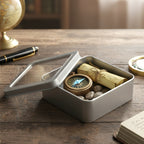 Square Metal Storage Tin Box With Transparent Window Lid (1 Pc 9.5 X 9.5 Cm)