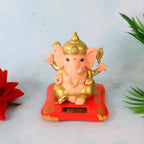 Decorative Medium Lord Ganesh Idol Decorative Statue With Solar-powered Base (1 Pc)