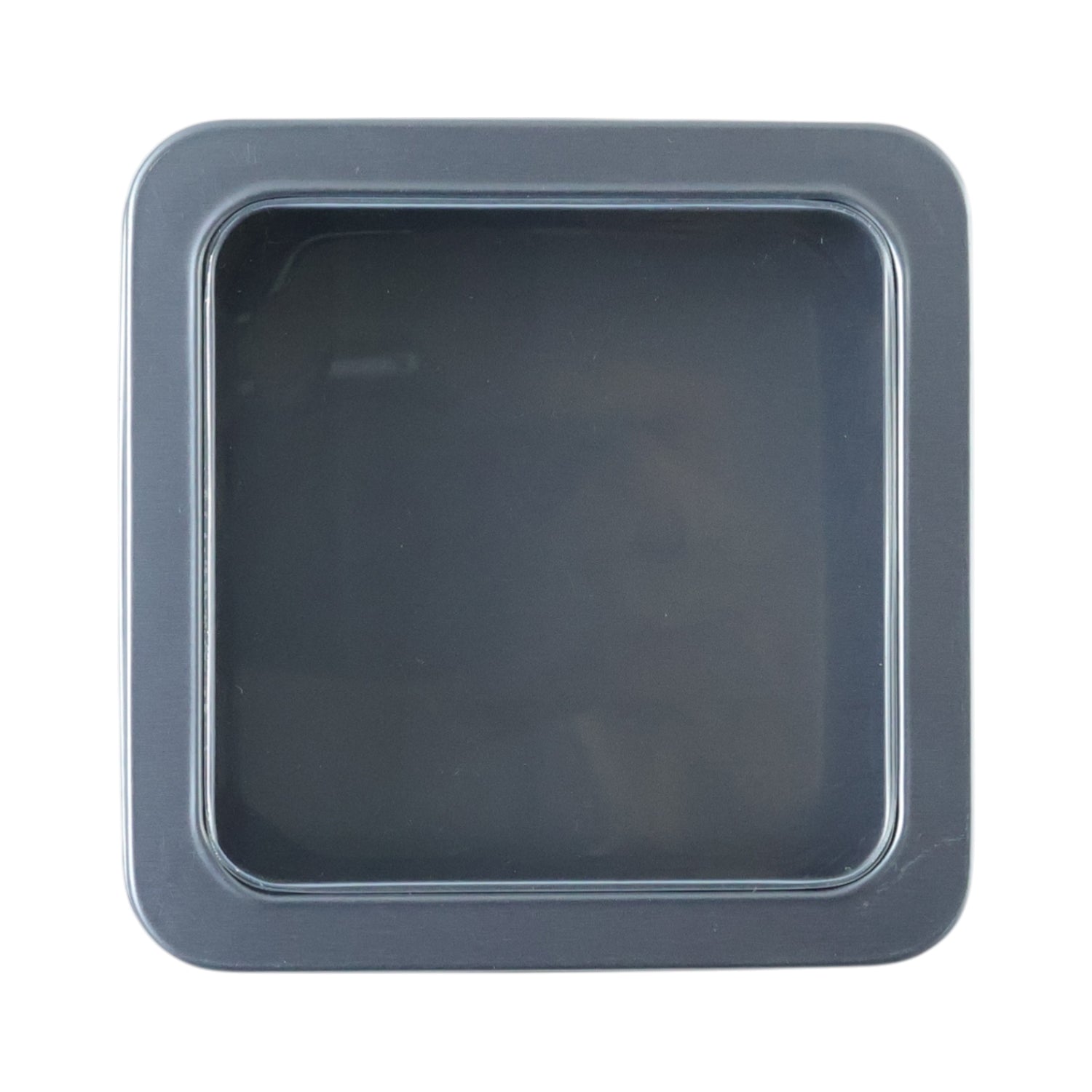 Square Metal Storage Tin Box With Transparent Window Lid (1 Pc 9.5 X 9.5 Cm)