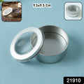 Round Metal Storage Tin Box With Transparent Window Lid (1 Pc 9.5 X 9.5 Cm)