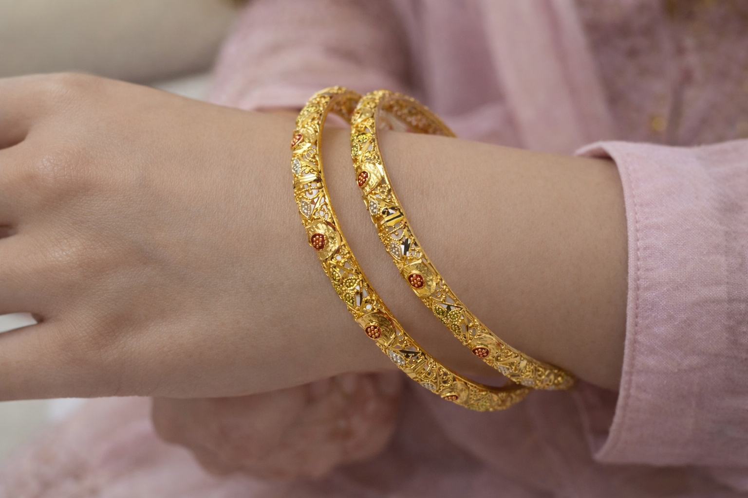 Elegant Traditional Golden Bangles
