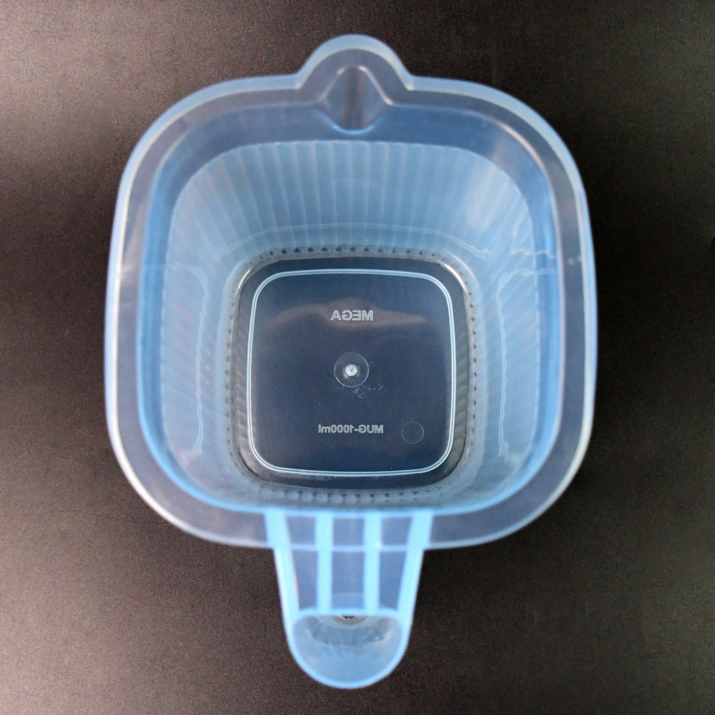 Plastic Transparent Bathroom Water Mug (4 Pc  Mix Colour  1000 Ml)