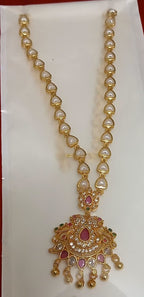 Elegant Pearl Heart Necklace with Antique Gold Pendant