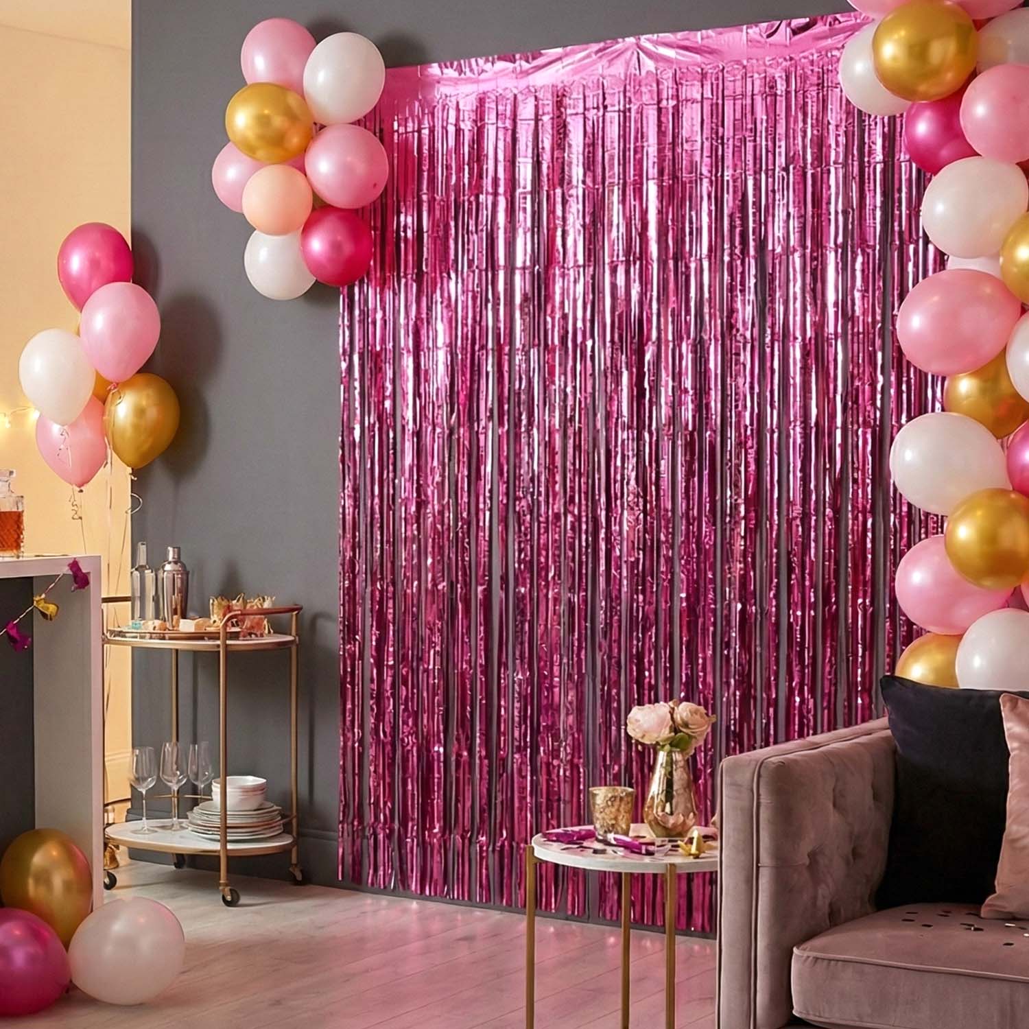 Decorative Foil Fringe Curtain For Birthday  Party Decoration