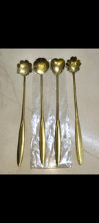 4 pcs Golden stainless steel spoon set