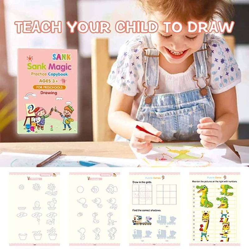 Magic Practice Book for kids 4 pcs 10 refill
