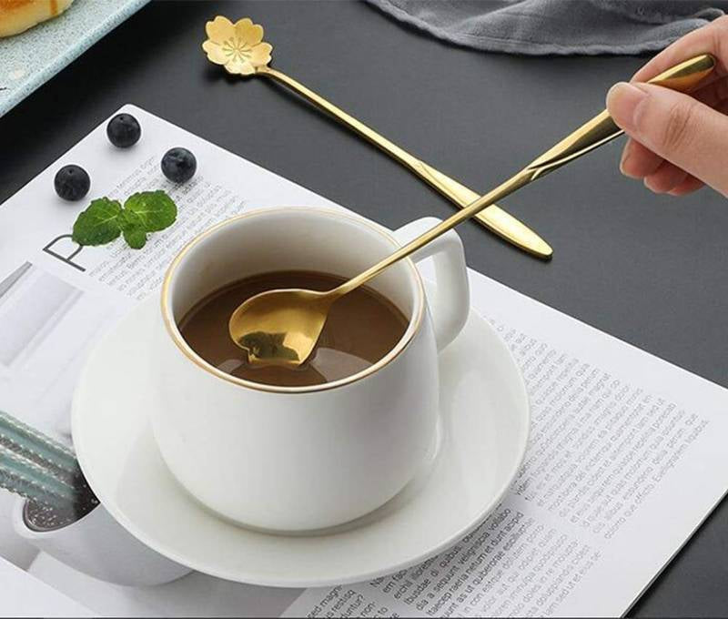 4 pcs Golden stainless steel spoon set