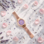 Elegant Rose Gold Mesh Strap Analog Wrist Watch For Women (1 Pc)