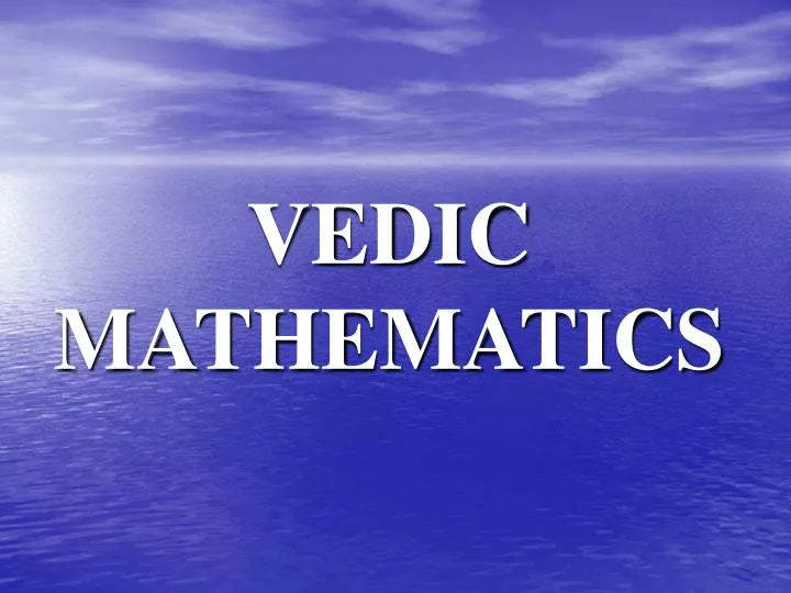 Vedic Mathematics